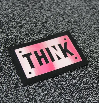 Нашивка "THINK" 60*40мм розового цвета