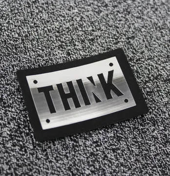 Нашивка "THINK" 60*40мм серого цвета