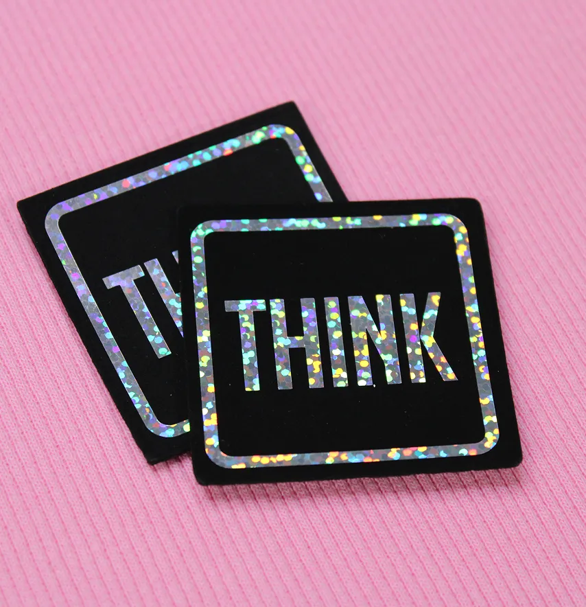 Нашивка "Think" 50*50 мм чорного кольору з голограмою-1