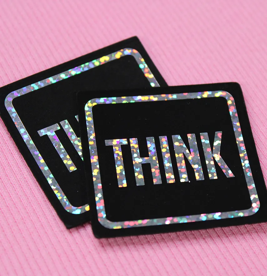 Нашивка "Think" 50*50 мм чорного кольору з голограмою-2