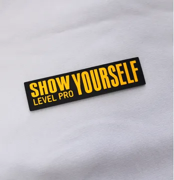 Нашивка "Show Yourself" 80*20 мм помаранчевого кольору