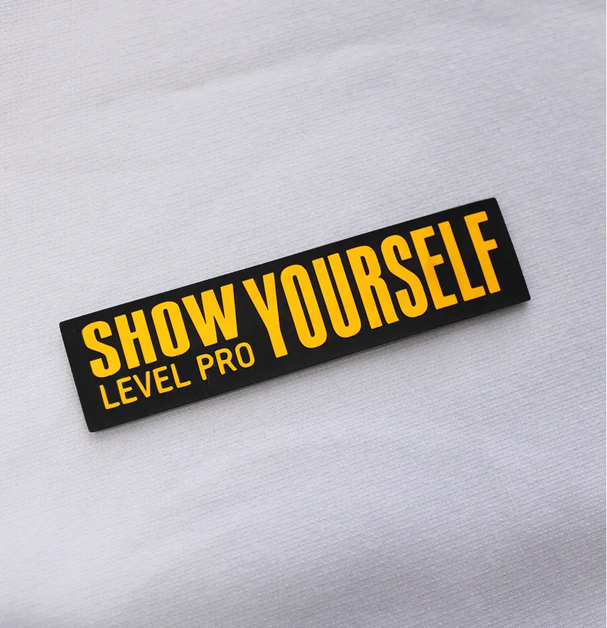 Нашивка "Show Yourself" 80*20 мм помаранчевого кольору-1