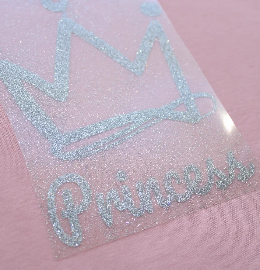 Термоаппликация из глитера "Корона Princess" 20*11,5 см серебряного цвета-1