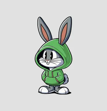 Термонаклейка "Bugs bunny" мал в зеленом 7*14 см
