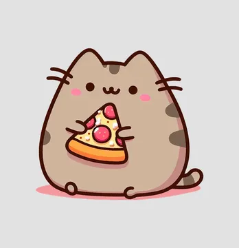 Термоапликация "Pusheen" с пиццей 16*14,5 см