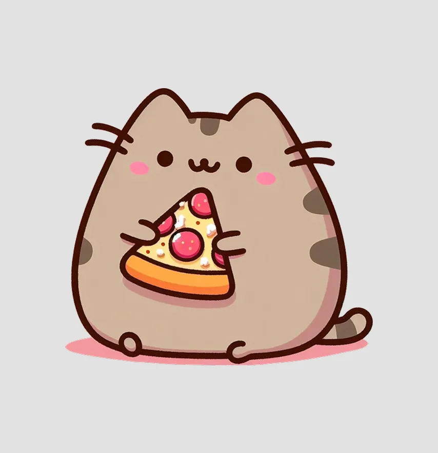 Термоапликация "Pusheen" с пиццей 16*14,5 см-0