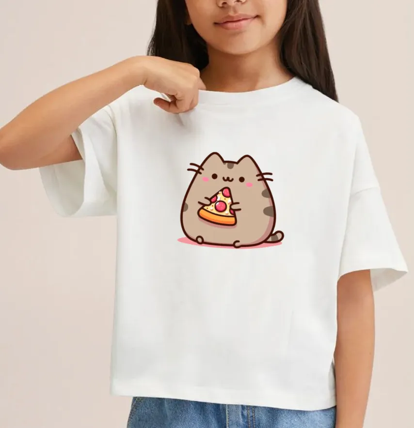 Термоапликация "Pusheen" с пиццей 16*14,5 см-1