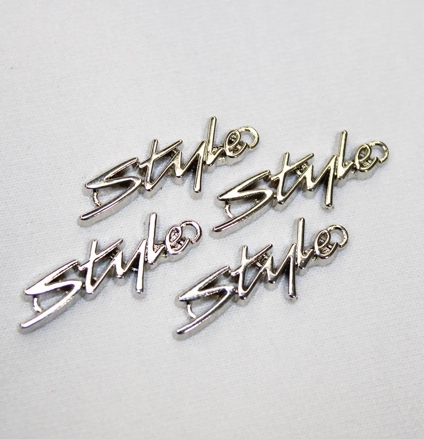 Лейба металлическая "Style" длина 28*8 мм серебро-2