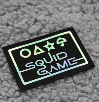 Нашивка "Squid game" игра в кальмара 70*50мм черного цвета