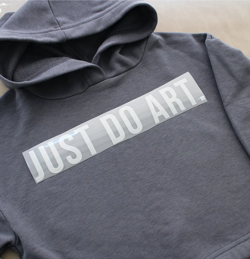 Термоаплікація рефлективна "Just do art" 26*4,5 см сірого кольору-0