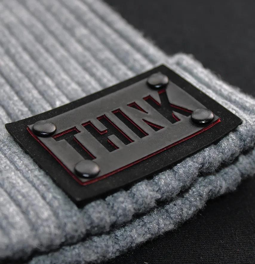 Нашивка "Think" 60*40 мм чорно-червоного кольору-0