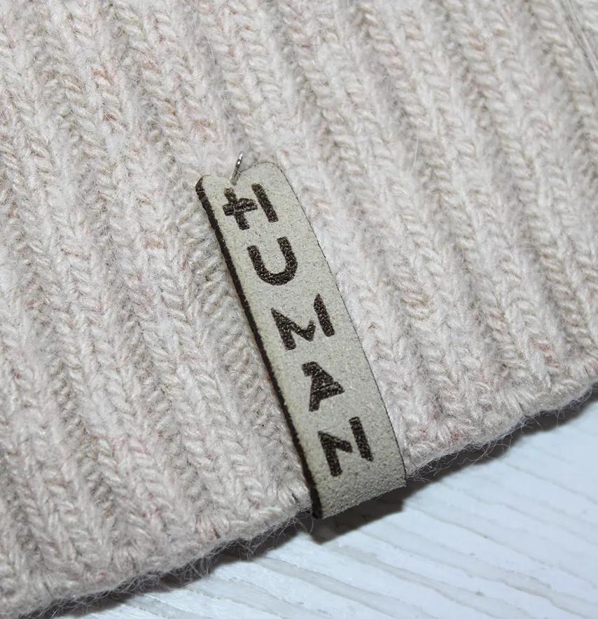 Нашивка "Human" 10*60 мм оливкового кольору-0