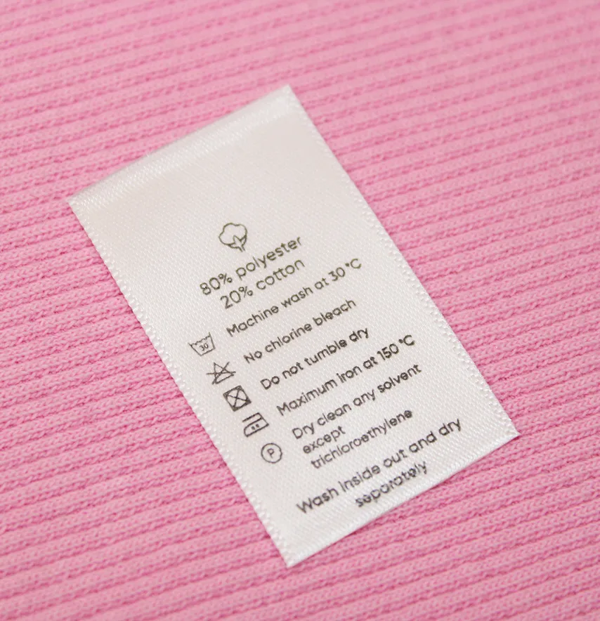 Внутренняя бирка "80/20% Polyester/Cotton" из сатина. 25*44 мм (шт)-0