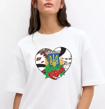 Термоналіпка "Серце з калиною Ukraine" 16*18,5 см