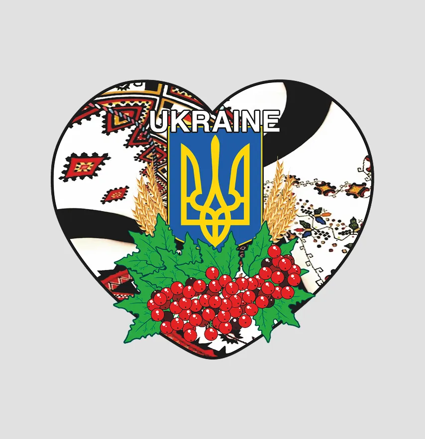 Термоналіпка "Серце з калиною Ukraine" 16*18,5 см-1