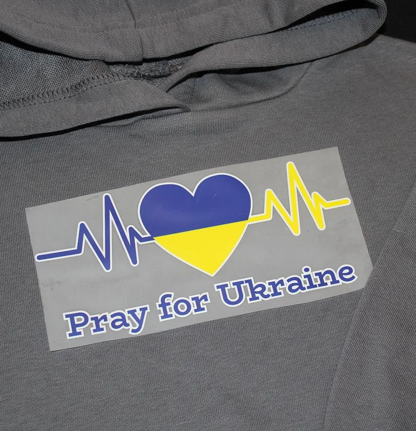 Термонаклейка "Pray for Ukraine" 17*8 см-2