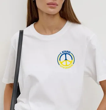 Термонаклейка "I stand with Ukraine" мир 5*5 см
