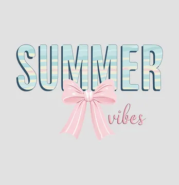 Термонаклейка "Summer vibes" бантик 21*14 см