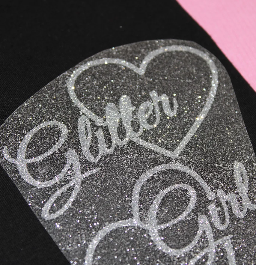 Термоаплікація з глітеру "Glitter girl" 9*8,2 см срібного кольору-1