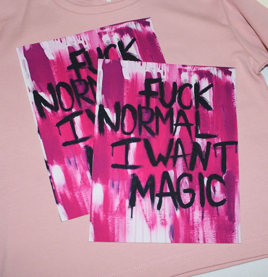 Нашивка тканева "F*ck normal" 17,5*22 см-2