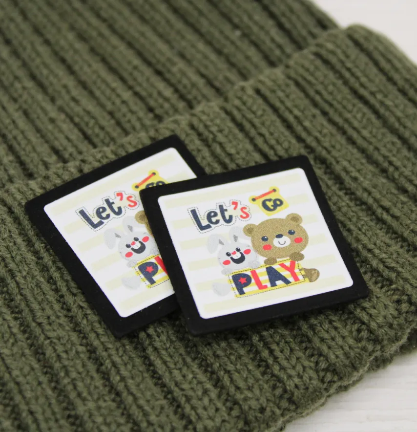 Нашивка "Lets go play" 35*35 мм-1