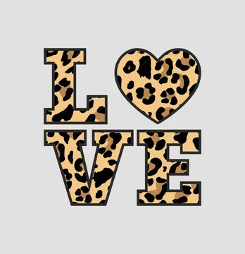 Термоналіпка "Love" леопардова 14*14 см