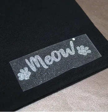 Термоаппликация из глитера "Meow" лапки 2,4*7 см