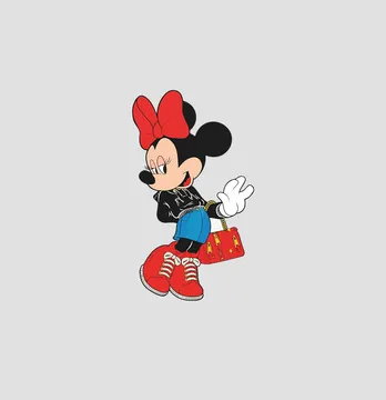 Термонаклейка "Minnie" красные ботиночки 3,5*6 см