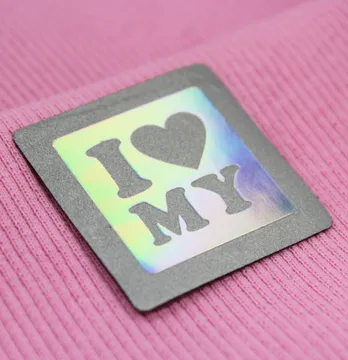 Нашивка светоотражающая "I love my" 40*40 мм с голограммой