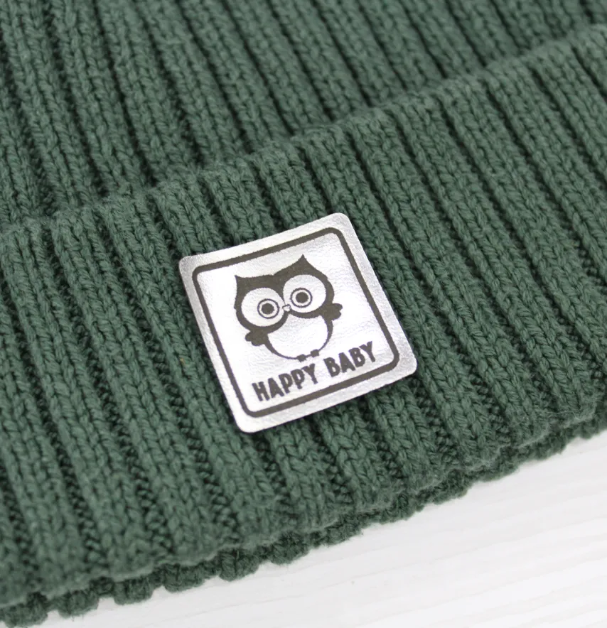 Нашивка "Happy baby" 30*30 мм срібного кольору-0