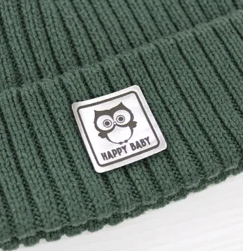 Нашивка "Happy baby" 30*30 мм серебряного цвета