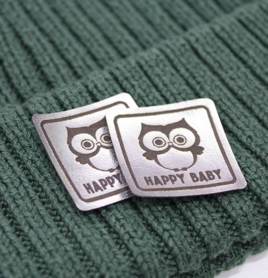 Нашивка "Happy baby" 30*30 мм срібного кольору-1