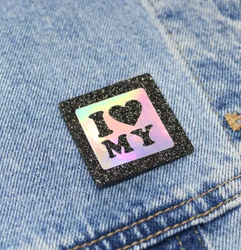 Нашивка "I love my" 40*40 мм 