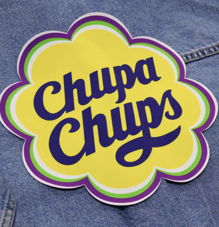 Нашивка тканева фігурна "Chupa Chups" з синім 23*23 см-1