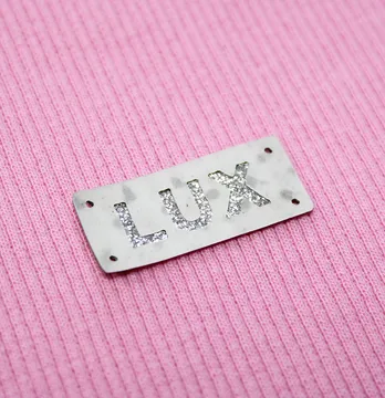 Нашивка из глитера "LUX" 35*15 мм на 3D основе белого цвета