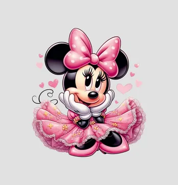 Термонаклейка "Minnie в розовом платье" 19*17 см