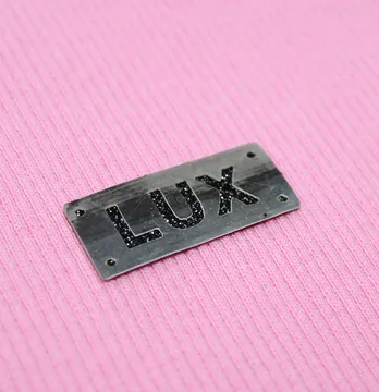 Нашивка из глитера "LUX" 35*15 мм на 3D основе черного цвета