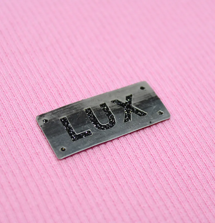 Нашивка из глитера "LUX" 35*15 мм на 3D основе черного цвета-0