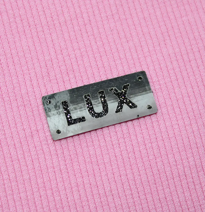 Нашивка из глитера "LUX" 35*15 мм на 3D основе черного цвета-1