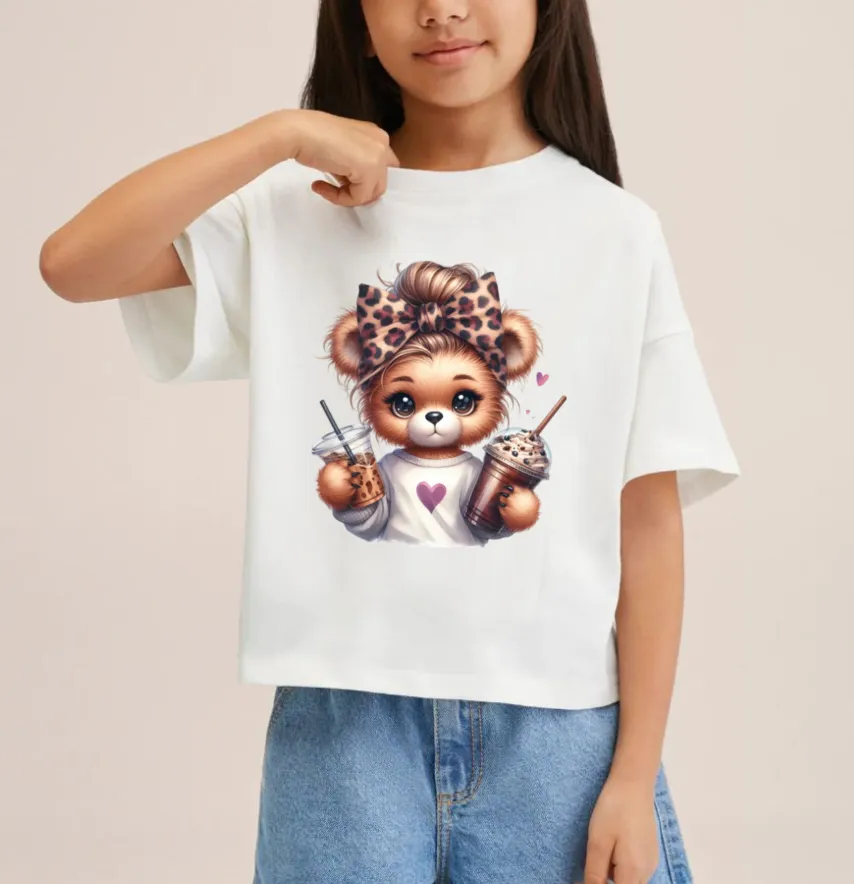 Термоналіпка "Ведмедик дівчинка" кофтинка з серцем 17*19 см-1