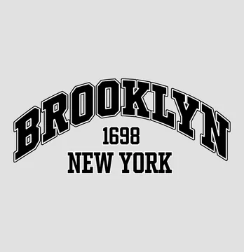 Термонаклейка "Brooklyn" 25*11 см чорного кольору з білим контуром