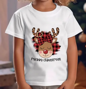 Термоналіпка "Merry christmas олень" леопардові роги 17*19 см