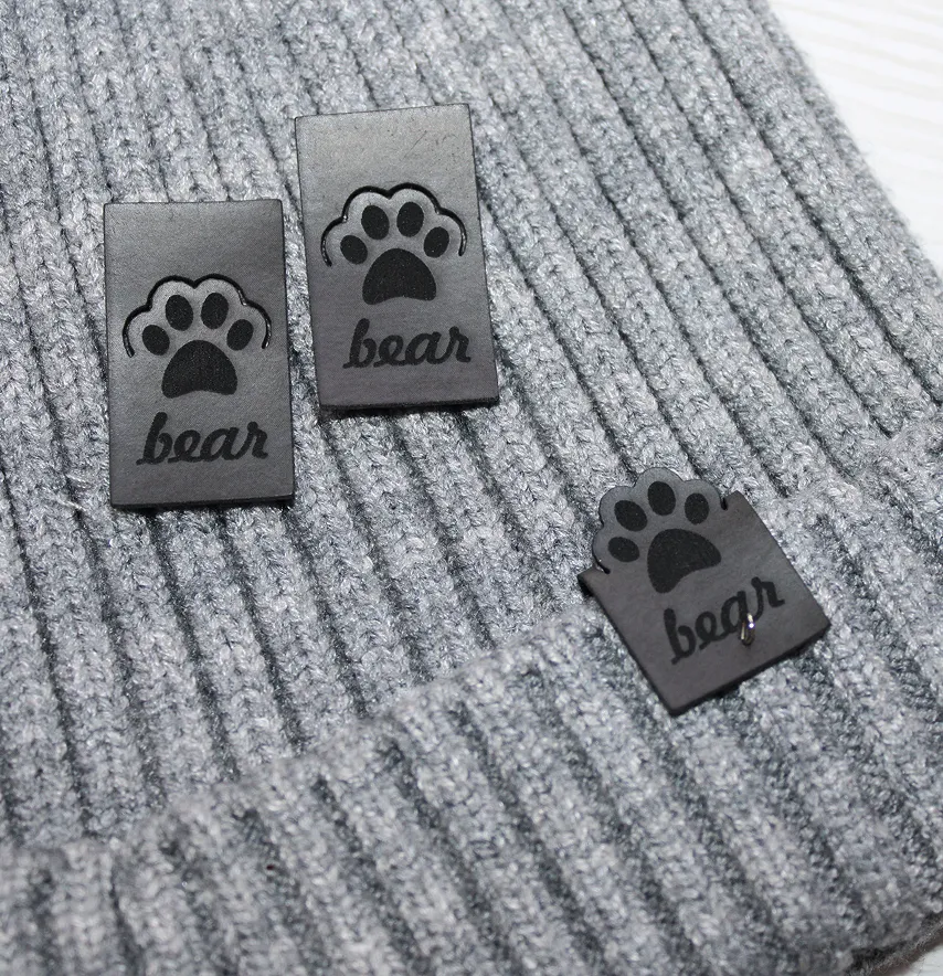 Нашивка "Bear" 20*35 мм колір сірий мармуровий-1