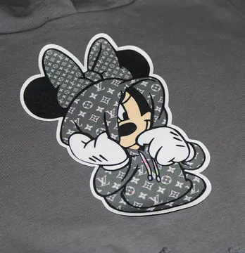 Нашивка тканева фігурна "Minnie" LV 13*20 см сірого кольору