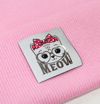 Нашивка светоотражающая "Meow" кошечка 40*40 мм