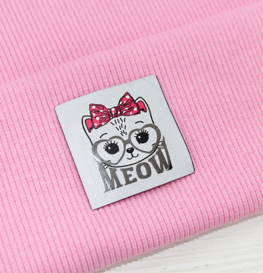 Нашивка світловідбивна "Meow" кішечка 40*40 мм-1