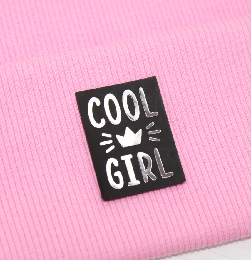 Нашивка "Cool girl" 40*30мм черного цвета с серебром-0