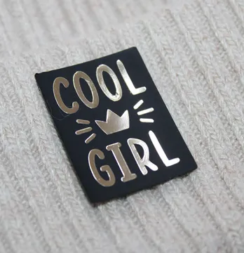 Нашивка "Cool girl" 40*30мм черного цвета с золотом