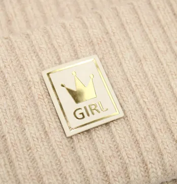 Нашивка "Girl Корона" 25*30мм белого цвета с золотом