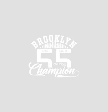 Термонаклейка "Brooklyn champion" 5*6 см белого цвета.